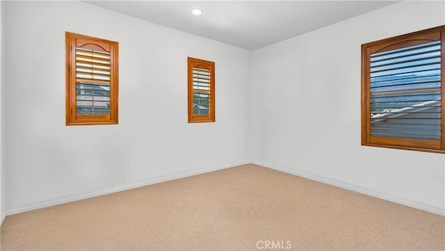 spare room with plenty of natural light, carpet flooring, and baseboards