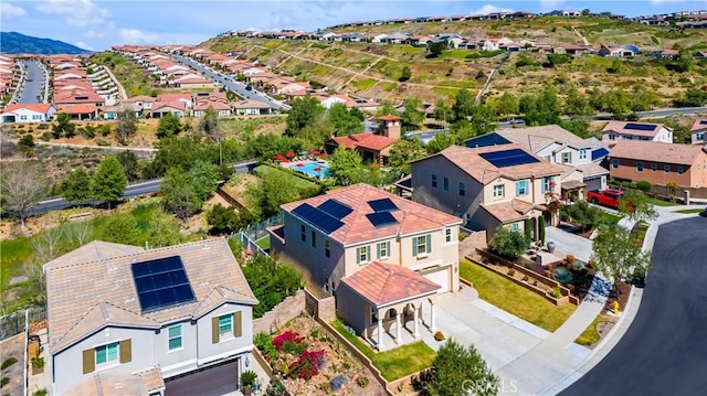 bird's eye view with a residential view