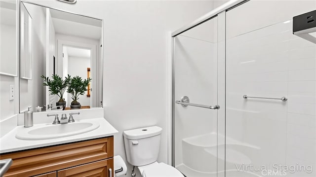 24845 Elison Ct, Corona, CA 92883 - bathroom featuring a shower stall, toilet, and vanity