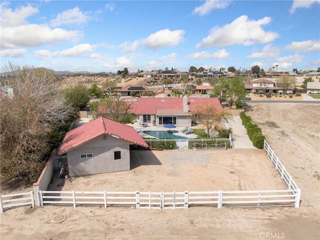 aerial view featuring a residential view