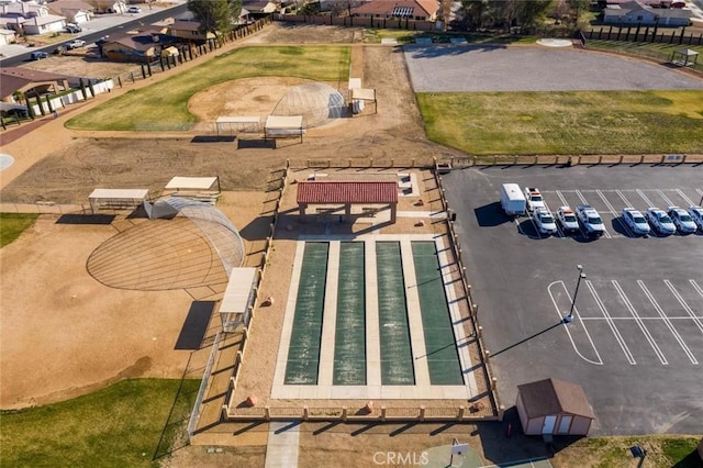 aerial view with a residential view