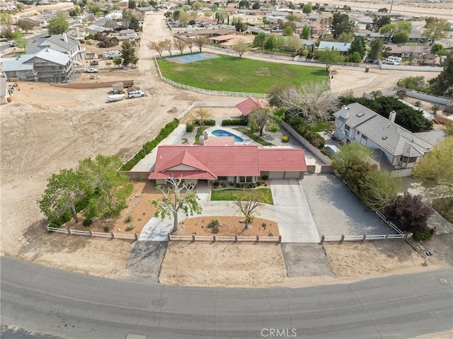 drone / aerial view with a residential view