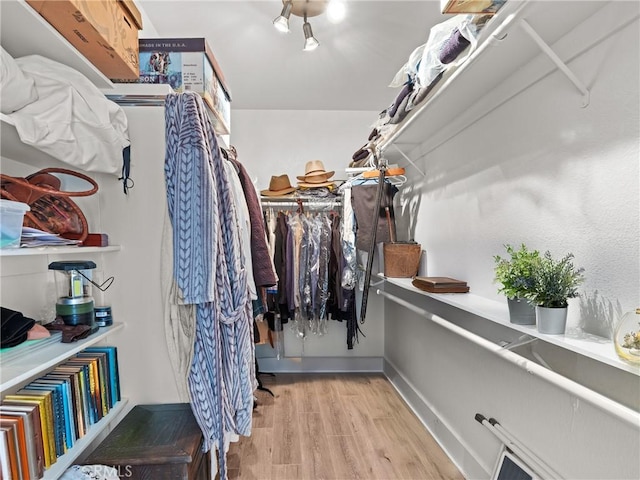 spacious closet with light wood-style floors