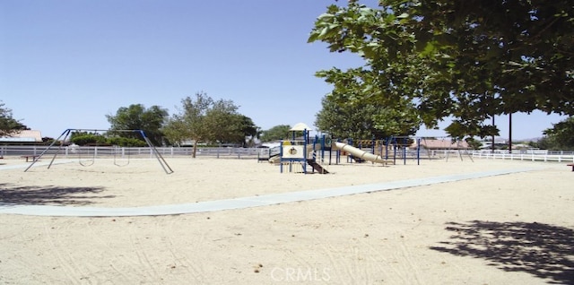 communal playground with fence