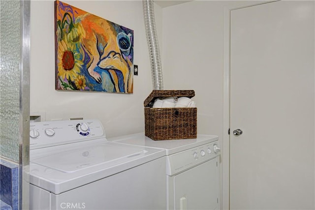 laundry room with laundry area and washer and clothes dryer