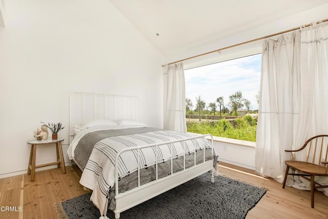 11100 Sulphur Mountain Rd, Ojai, CA 93023 - bedroom featuring light wood-type flooring and lofted ceiling