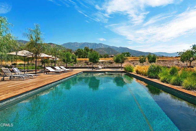 11100 Sulphur Mountain Rd, Ojai, CA 93023 - view of pool featuring a deck with mountain view