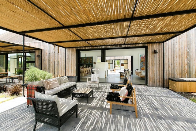 11100 Sulphur Mountain Rd, Ojai, CA 93023 - view of patio featuring an outdoor hangout area