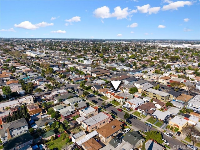 aerial view with a residential view