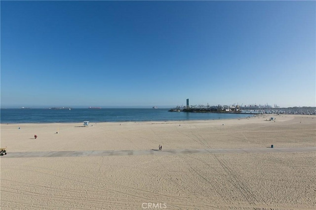 view of water feature featuring a beach view