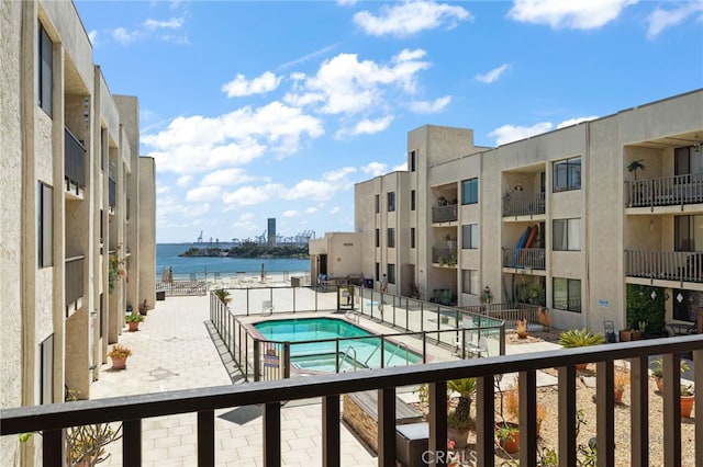 1140 E Ocean Blvd Unit 220, Long Beach, CA 90802 - community pool with a water view, a patio, and fence