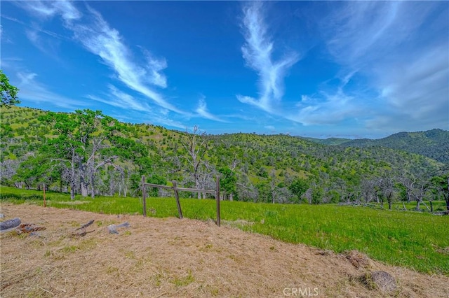 view of mountain feature with a view of trees