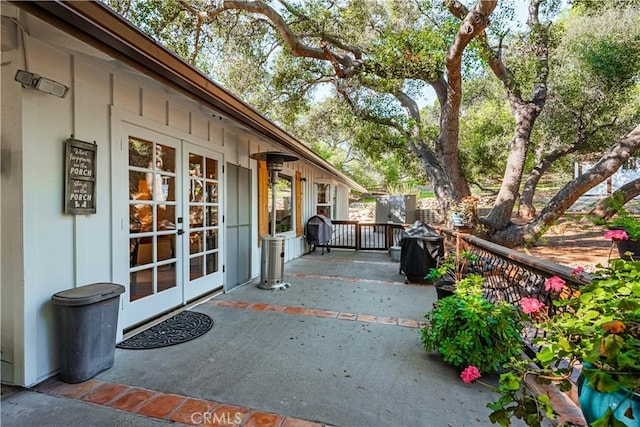 view of patio / terrace featuring french doors