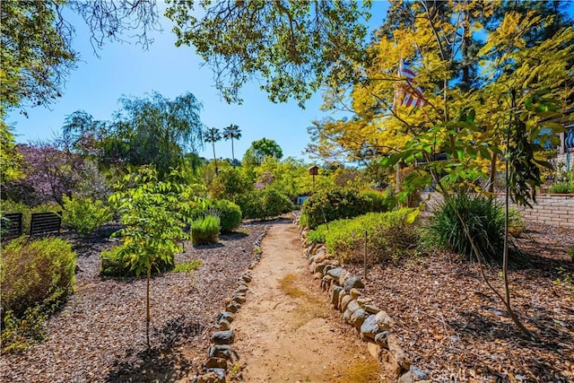 view of yard with fence