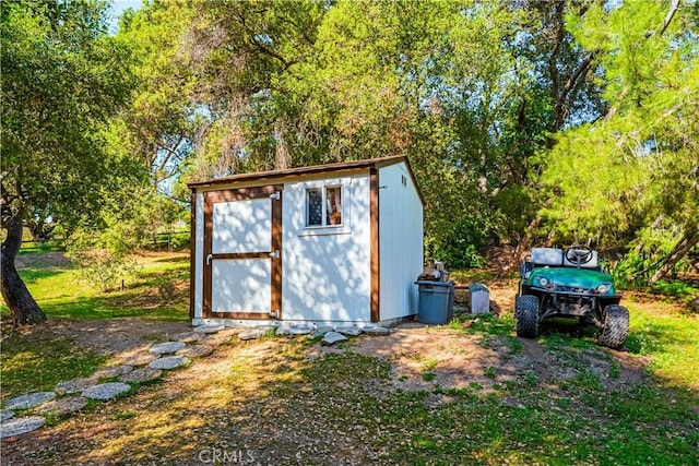 view of shed