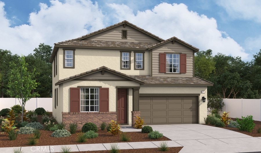 6337 Marion Mtn, Hesperia, CA 92345 - view of front of property featuring an attached garage, fence, stucco siding, and concrete driveway