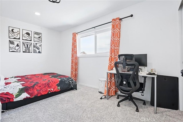 5201 Del Serra Cir, La Palma, CA 90623 - bedroom with carpet floors, a desk, baseboards, and recessed lighting