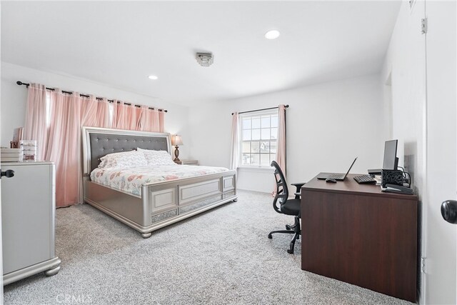 5201 Del Serra Cir, La Palma, CA 90623 - bedroom with carpet, an office area, and recessed lighting