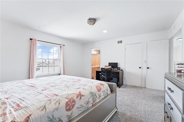 5201 Del Serra Cir, La Palma, CA 90623 - carpeted bedroom with recessed lighting and connected bathroom