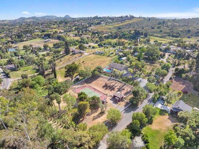 drone / aerial view with a mountain view