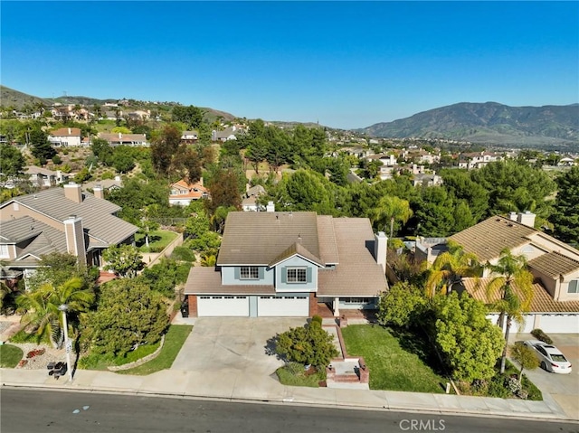 4930 Rockhampton Ct, Yorba Linda, CA 92887 - drone / aerial view featuring a mountain view and a residential view