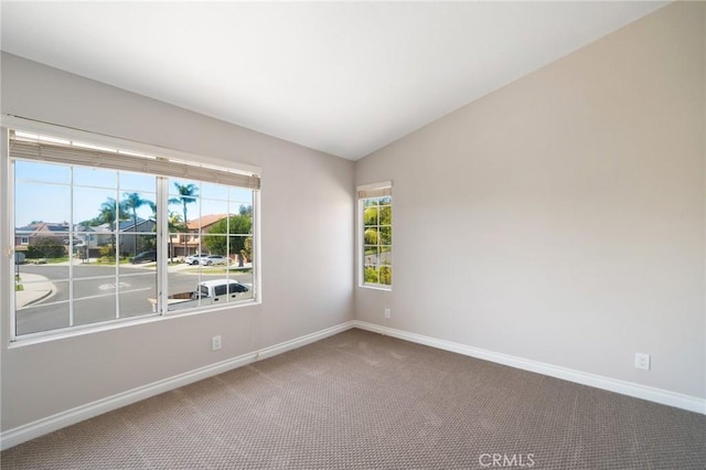 4930 Rockhampton Ct, Yorba Linda, CA 92887 - empty room with vaulted ceiling, baseboards, and carpet floors