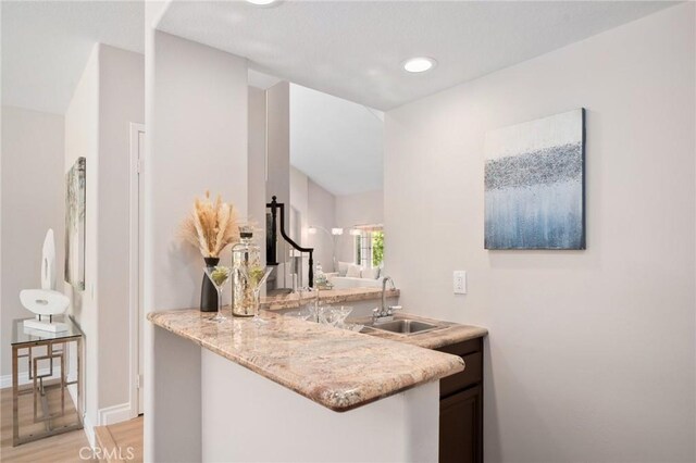 4930 Rockhampton Ct, Yorba Linda, CA 92887 - bar with a sink, baseboards, light wood-type flooring, and recessed lighting