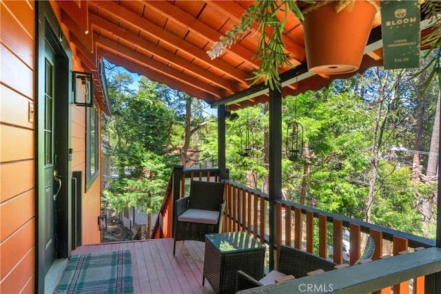 23747 Bowl Rd, Crestline, CA 92325 - view of wooden terrace