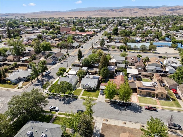 aerial view featuring a residential view and a mountain view