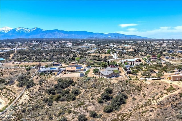 7045 Oak Hill Rd, Oak Hills, CA 92344 - drone / aerial view featuring a mountain view, a desert view, and a residential view