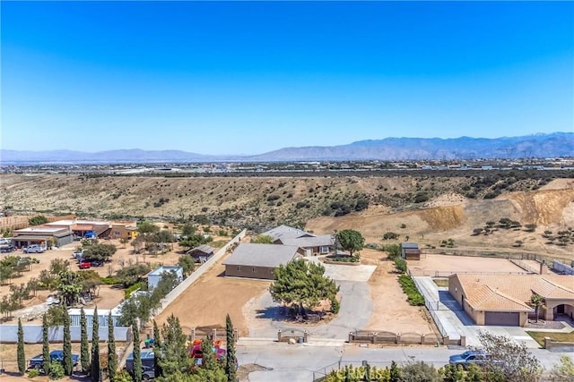 7045 Oak Hill Rd, Oak Hills, CA 92344 - birds eye view of property with a mountain view and a desert view