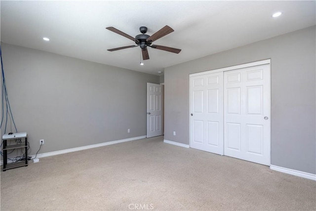 27321 Carlton Oaks St, Murrieta, CA 92562 - unfurnished bedroom featuring a closet, recessed lighting, and light carpet