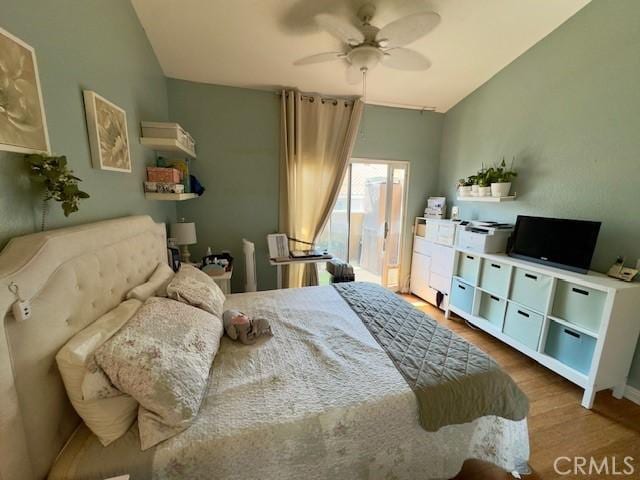 2 Via Pariente, Rancho Santa Margarita, CA 92688 - bedroom featuring wood finished floors, ceiling fan, and lofted ceiling