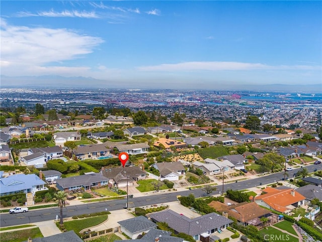bird's eye view with a residential view and a mountain view