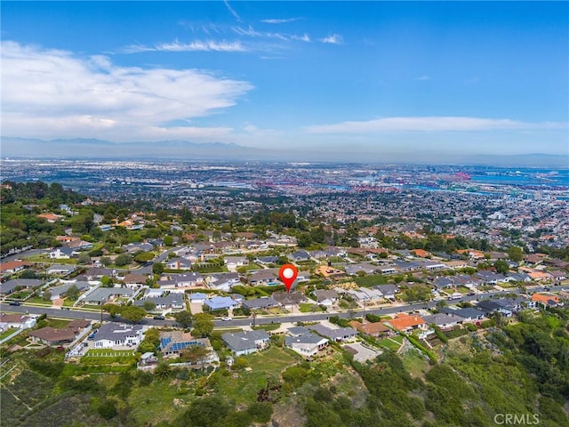 bird's eye view featuring a residential view and a mountain view