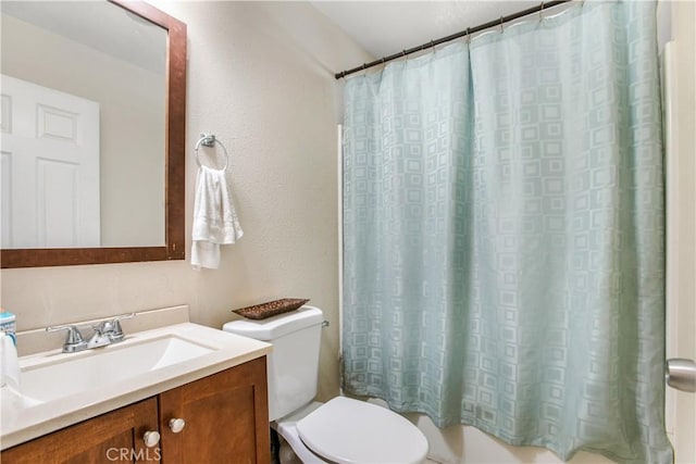 10517 50th St, Jurupa Valley, CA 91752 - bathroom featuring toilet, shower / tub combo, and vanity