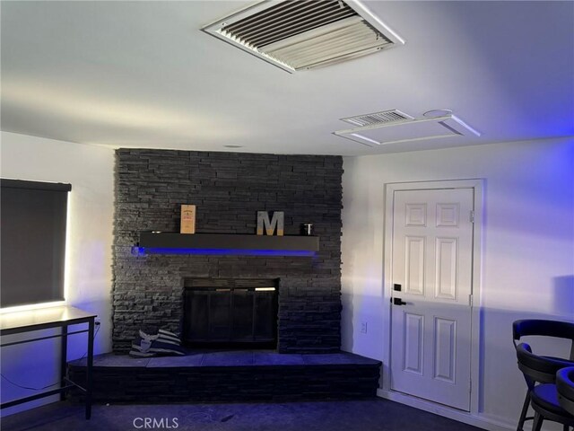 13771 Wawona Rd, Apple Valley, CA 92307 - living room featuring a fireplace