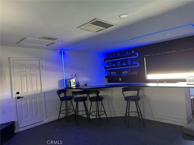 13771 Wawona Rd, Apple Valley, CA 92307 - indoor bar with baseboards and recessed lighting