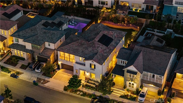 bird's eye view with a residential view