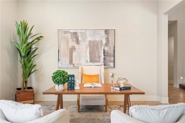 office featuring baseboards
