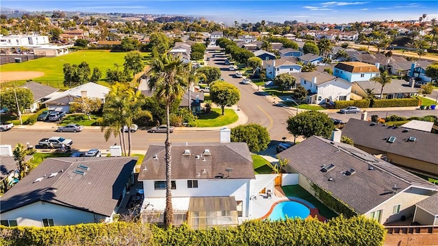 bird's eye view with a residential view