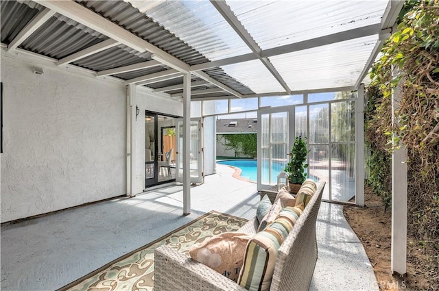 view of patio / terrace with an outdoor pool
