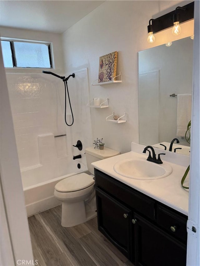 450 Anchor Way, Carlsbad, CA 92008 - full bathroom with toilet, vanity, wood finished floors, and  shower combination