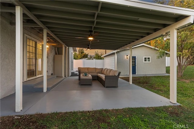 1260 S Pennsylvania, Glendora, CA 91740 - view of patio with an outbuilding and outdoor lounge area