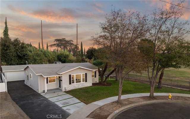 1260 S Pennsylvania, Glendora, CA 91740 - view of front facade featuring asphalt driveway, stucco siding, and a shingled roof