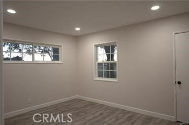 1260 S Pennsylvania, Glendora, CA 91740 - unfurnished room featuring baseboards, wood finished floors, and recessed lighting