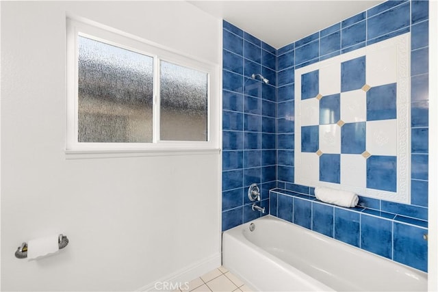 19 Alameda, Irvine, CA 92620 - bathroom featuring baseboards, tile patterned flooring, and shower / tub combination