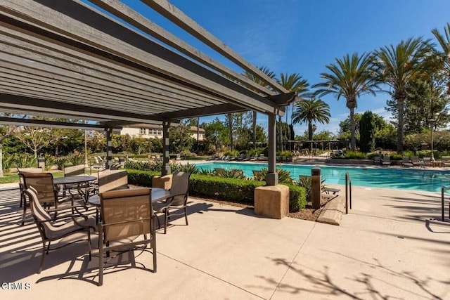 pool featuring a patio area