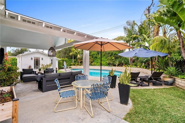 2818 Francis Ln, Costa Mesa, CA 92626 - view of patio featuring an outdoor living space and an outdoor pool