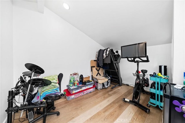 2818 Francis Ln, Costa Mesa, CA 92626 - interior space with recessed lighting, vaulted ceiling, and wood finished floors